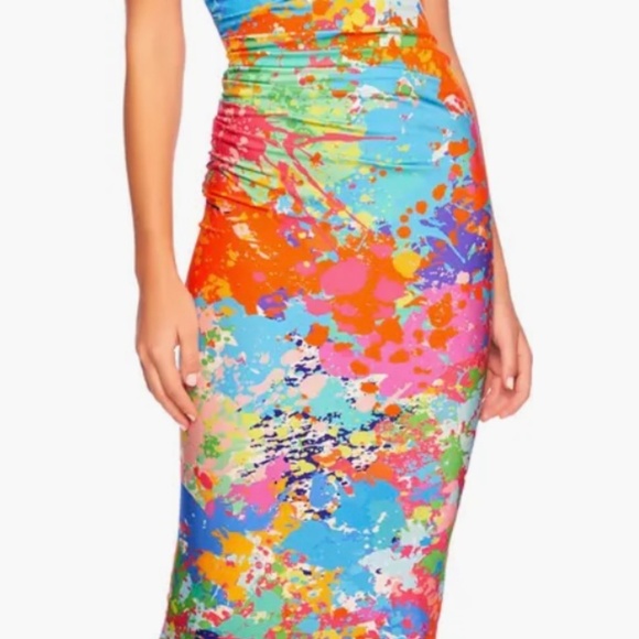 Splatter Print Midi Tube Dress - Picture 4 of 4